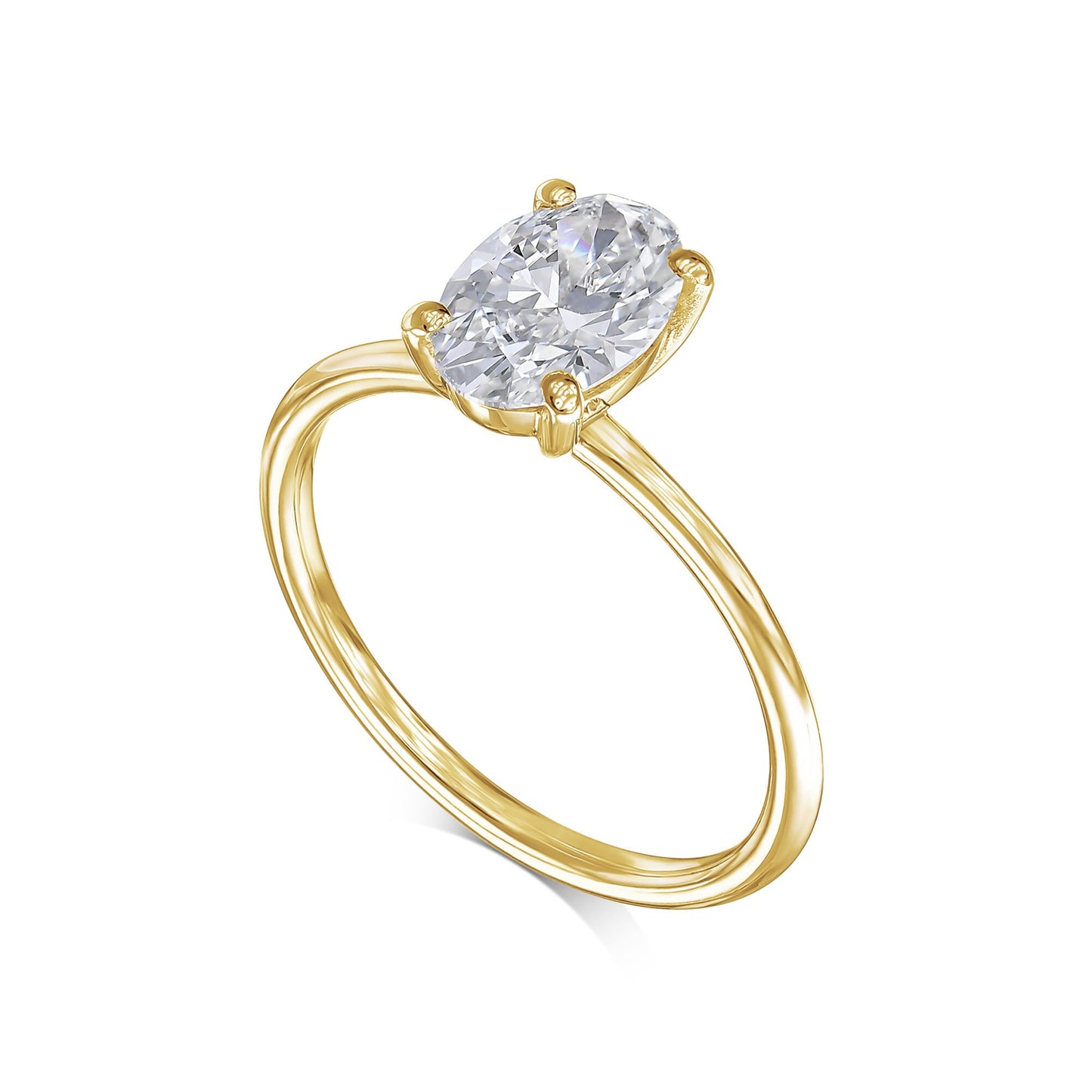 Oval 1 Carat E Color VVS2 Clarity IGI Certified Lab Grown Diamond Solitaire Engagement Ring