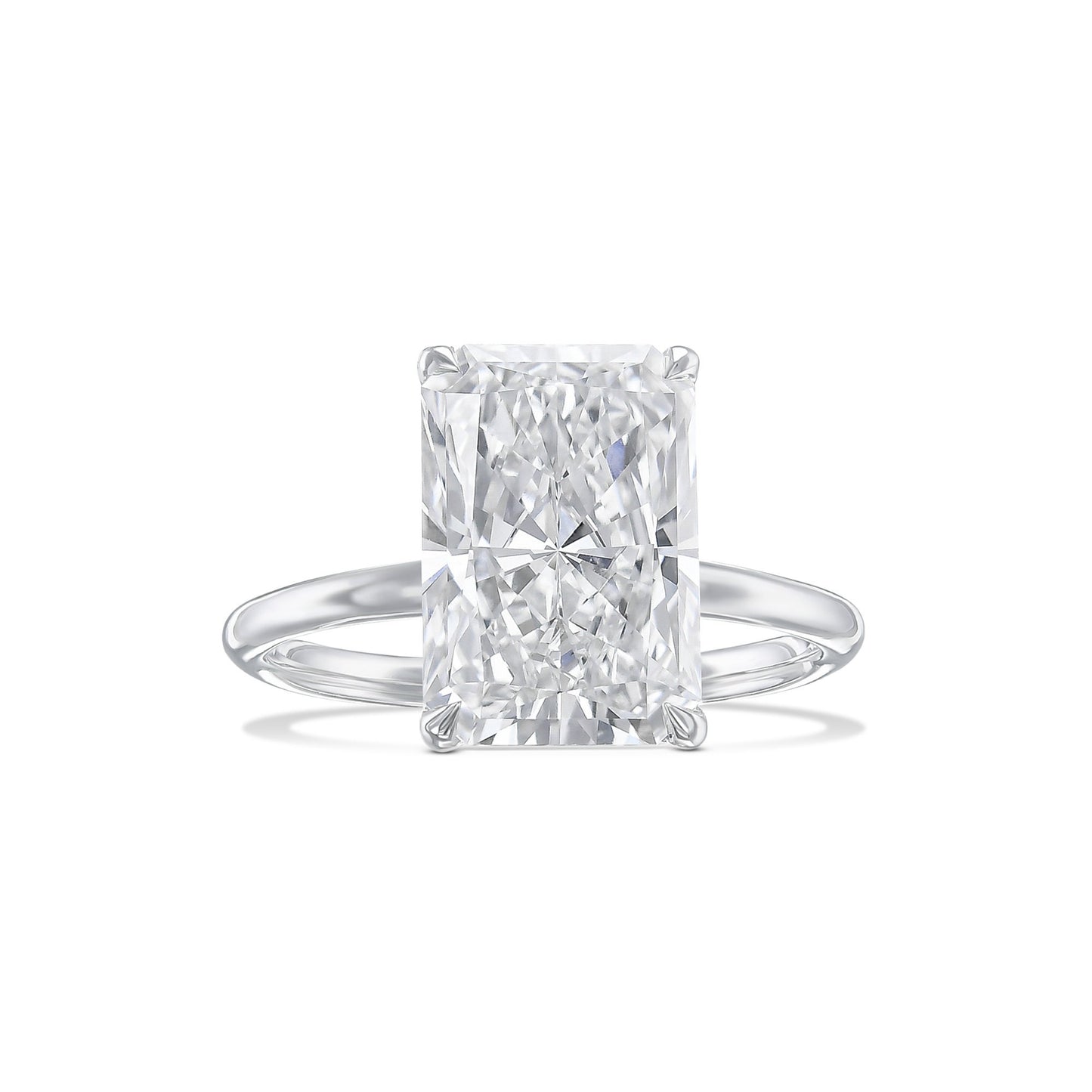 Radiant Cut 4 carat IGI Certified CVD Lab Grown Diamond F color VS1 clarity Elongated Radiant Diamond Handmade Solitaire Engagement Ring