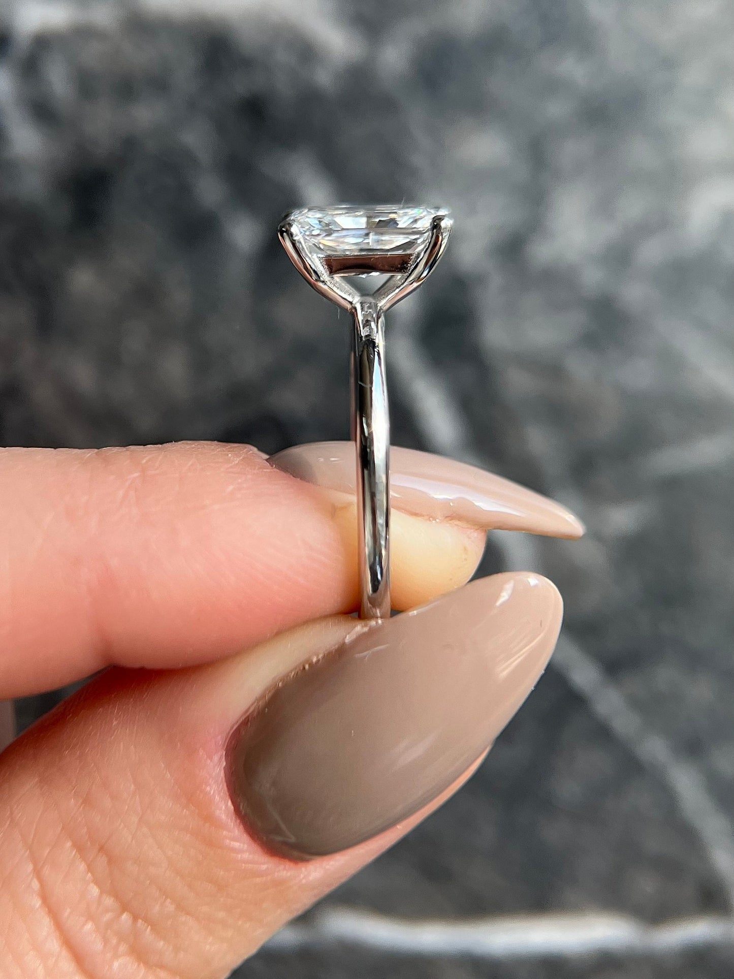 Radiant Cut 2 carat F Color VVS2 Clarity IGI Certified Elongated Radiant Cut Lab Grown Diamond Solitaire Engagement Ring