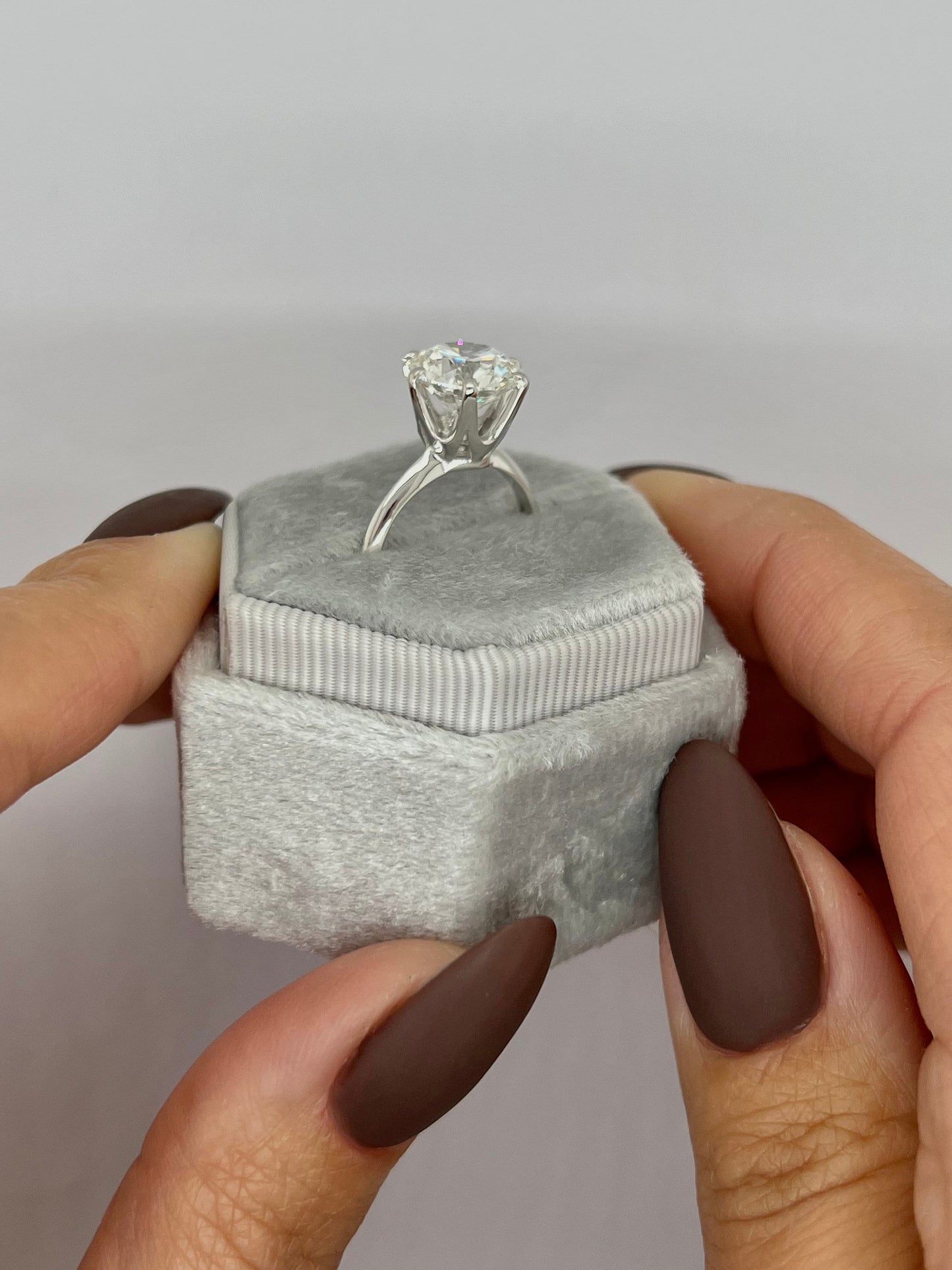 Round Cut 3 Carat IGI Certified F Color VS1 Clarity Lab Grown Excellent Cut Round Brilliant Diamond Solitaire Engagement Ring