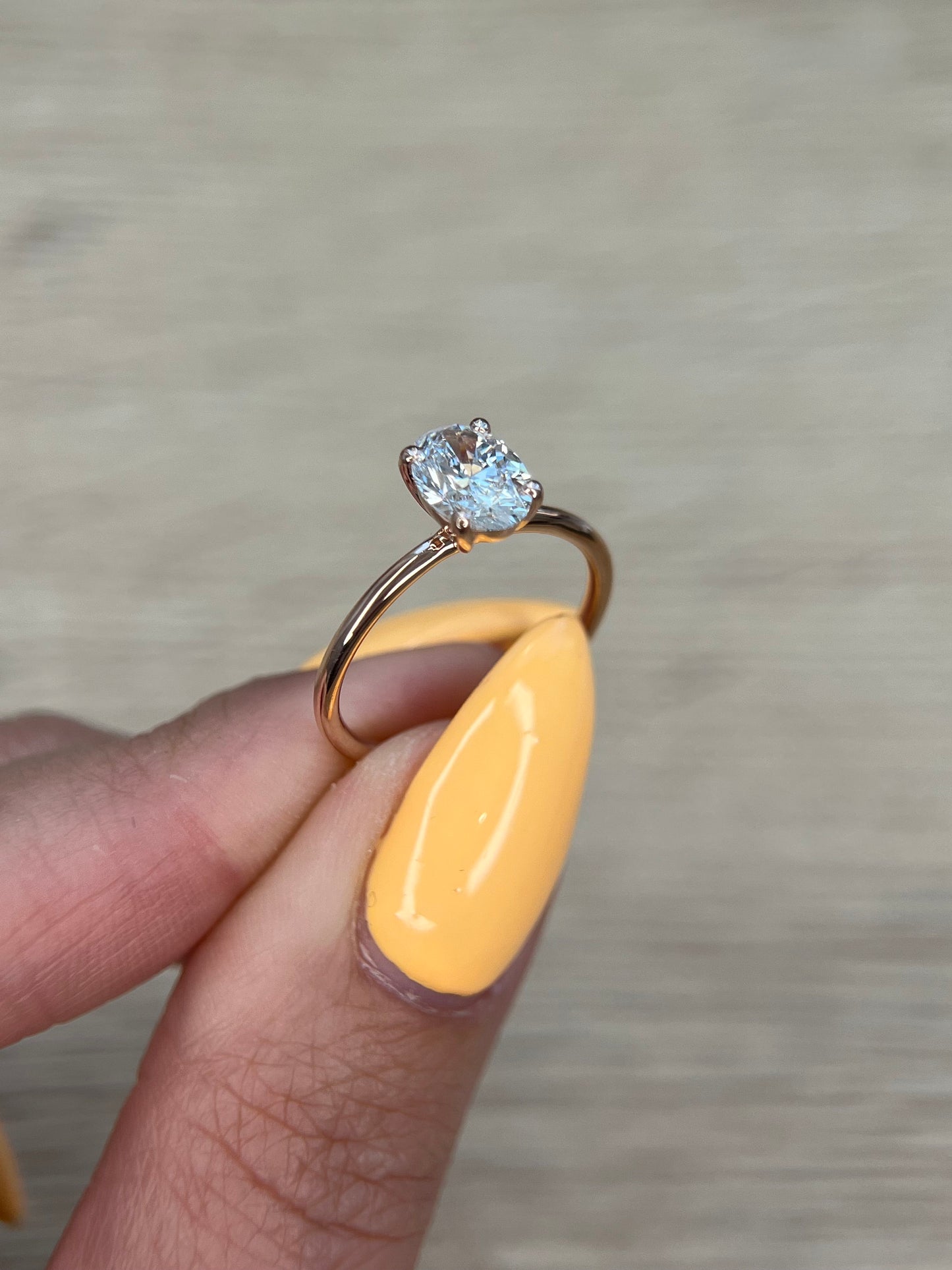 Oval 1 Carat F Color VVS2 Clarity IGI Certified Lab Grown Diamond Solitaire Engagement Ring