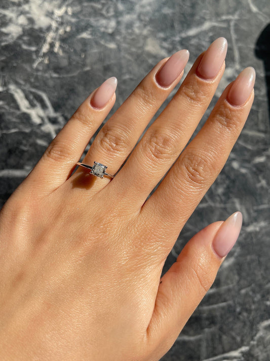Cushion Cut 1 Carat IGI Certified E Color VVS2 Clarity Lab Grown Diamond Solitaire Engagement Ring