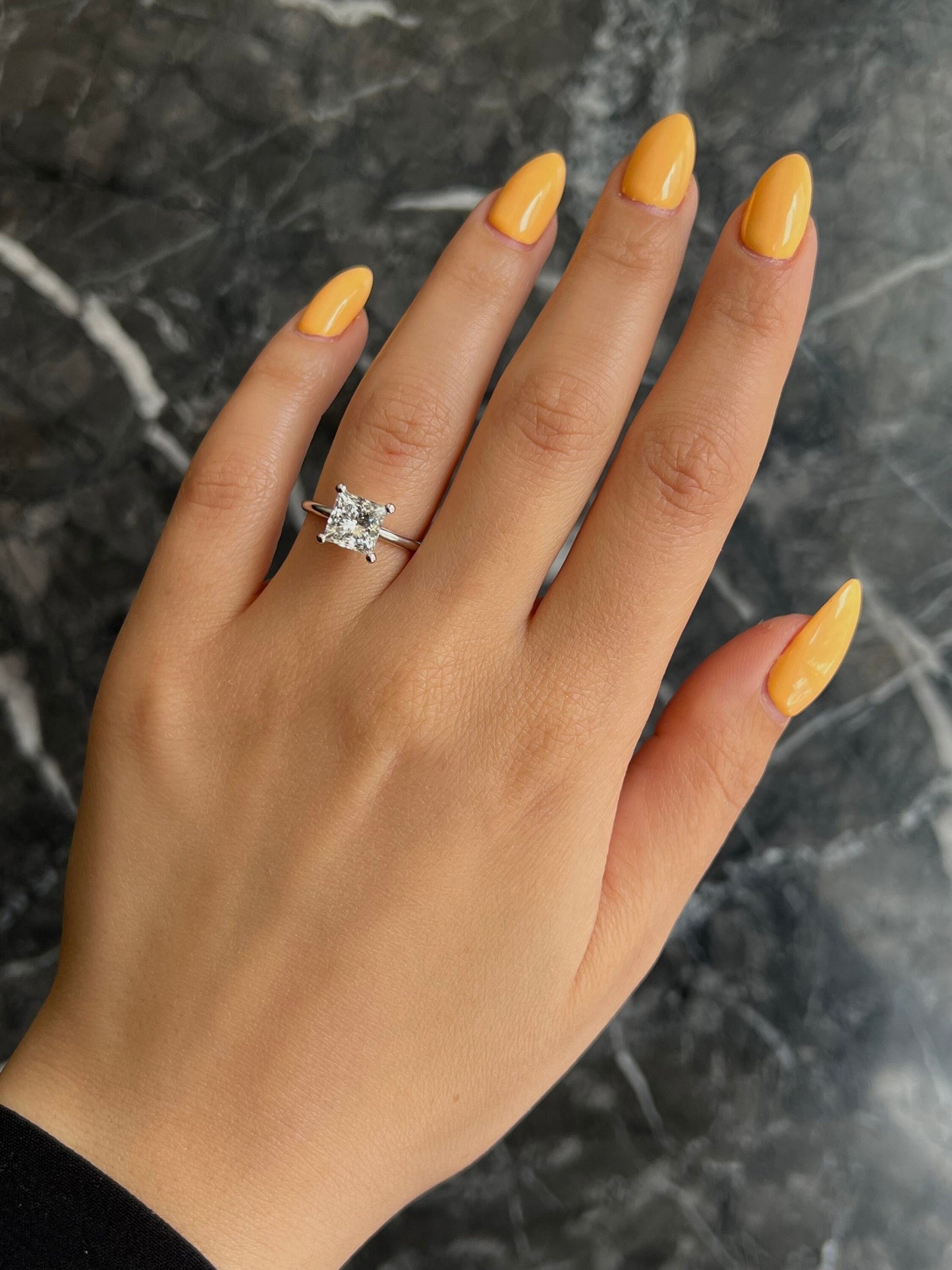 Princess Cut IGI Certified 1.5 Carat F Color VVS2 Clarity Lab Grown Diamond Solitaire Engagement Ring