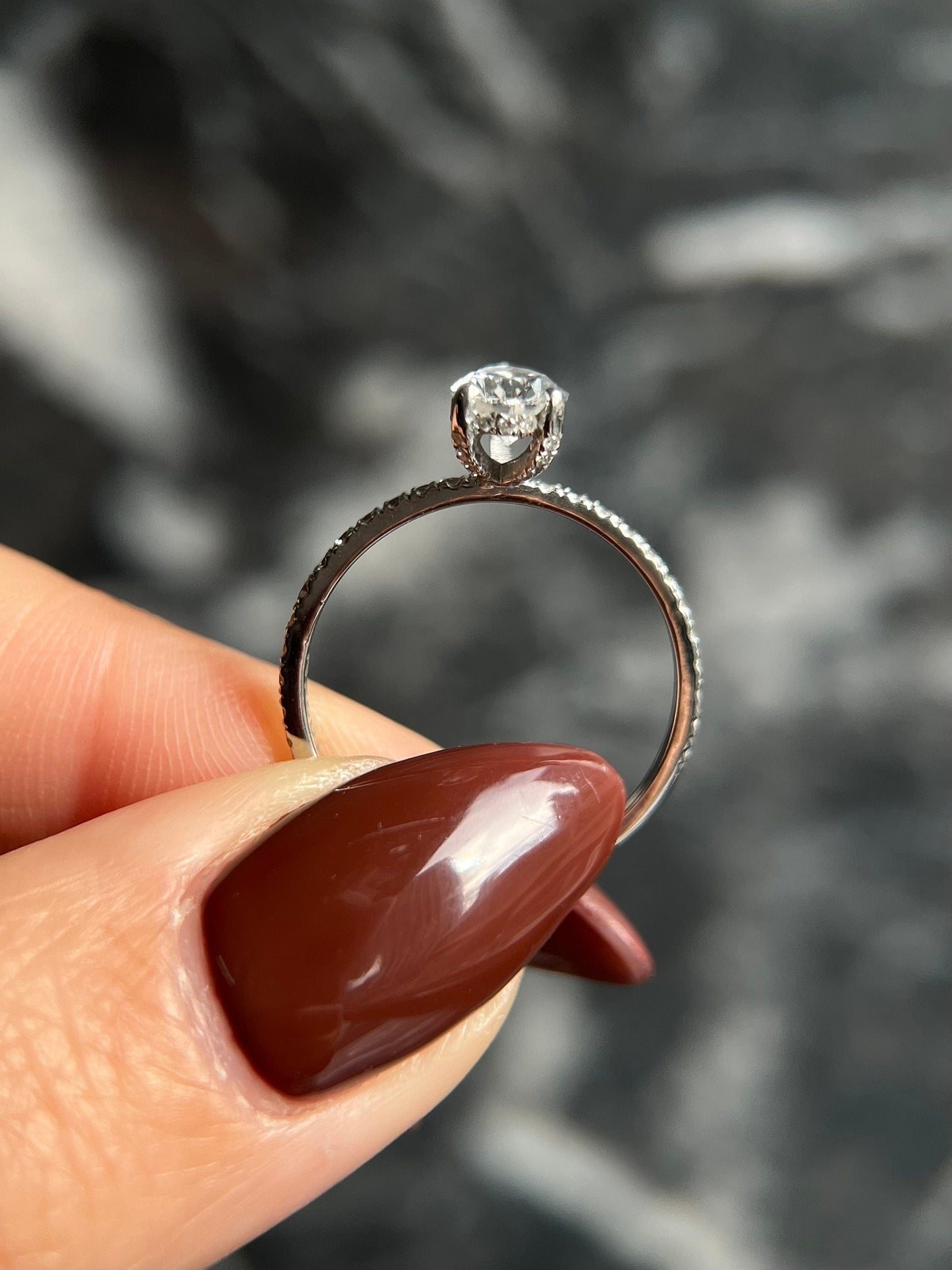 Pear Cut 1.3 Carat IGI Certified E Color VVS2 Clarity Lab Grown Hidden Halo Diamond Solitaire Engagement Ring, Side Round Diamonds