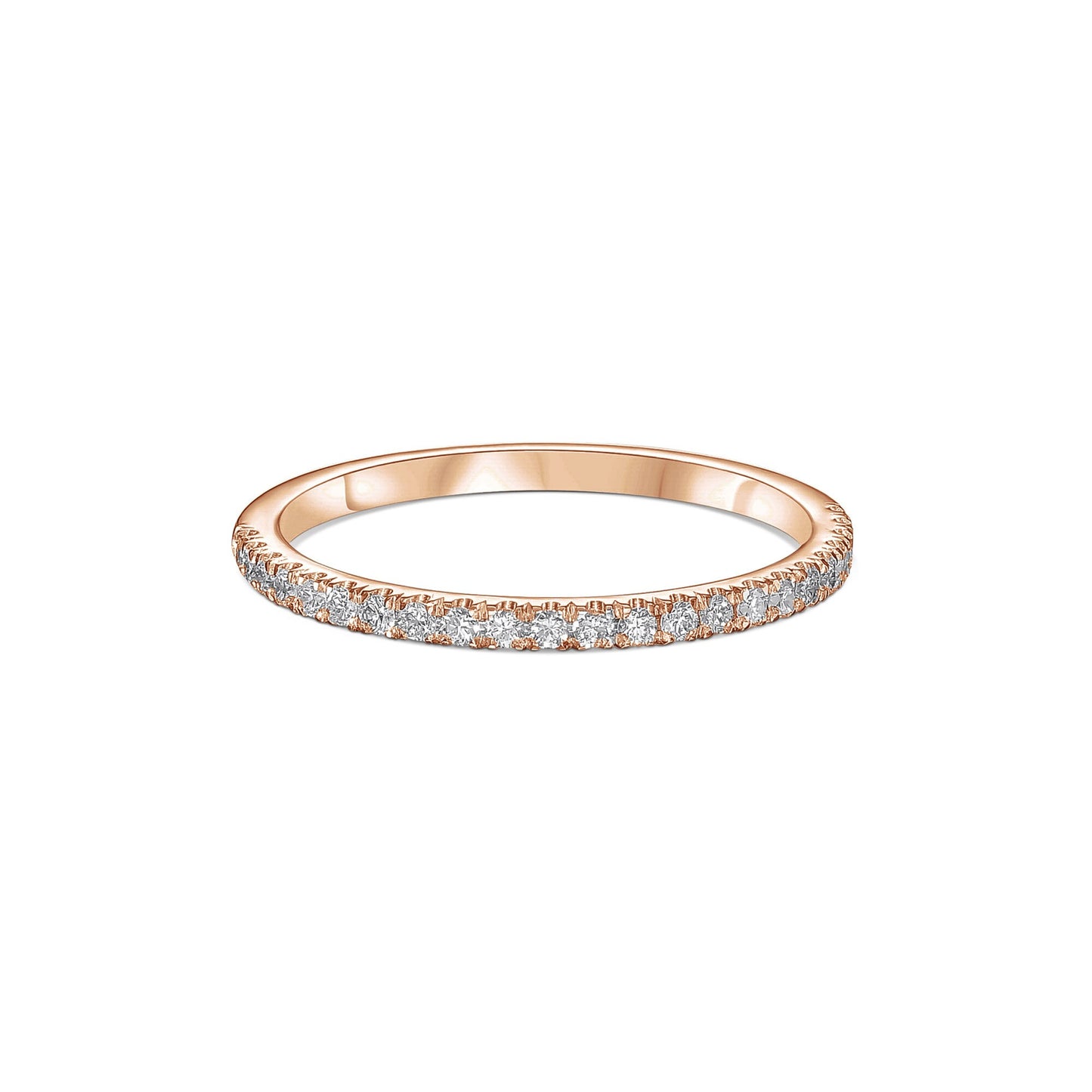 Handcrafted 18k Gold Wedding Band and Pave Diamond Eternity Wedding Band