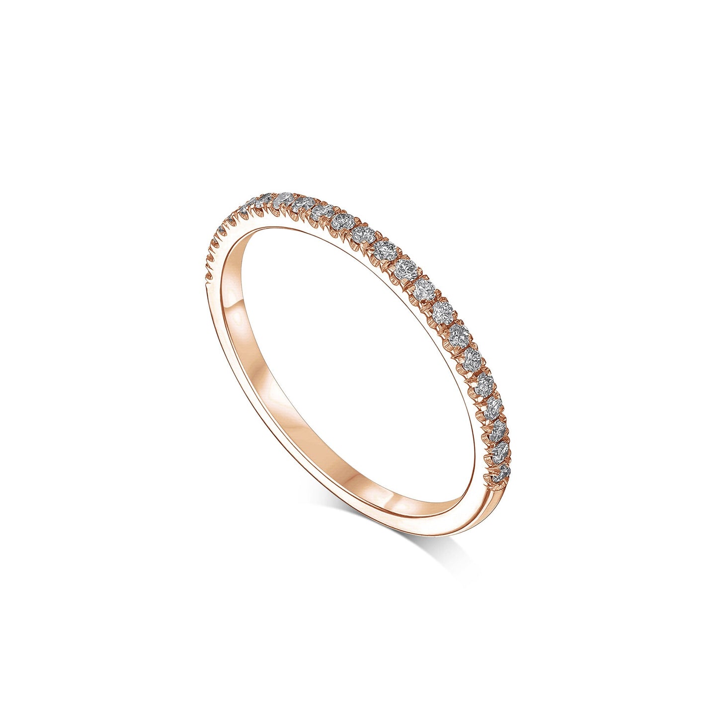 Handcrafted 18k Gold Wedding Band and Pave Diamond Eternity Wedding Band