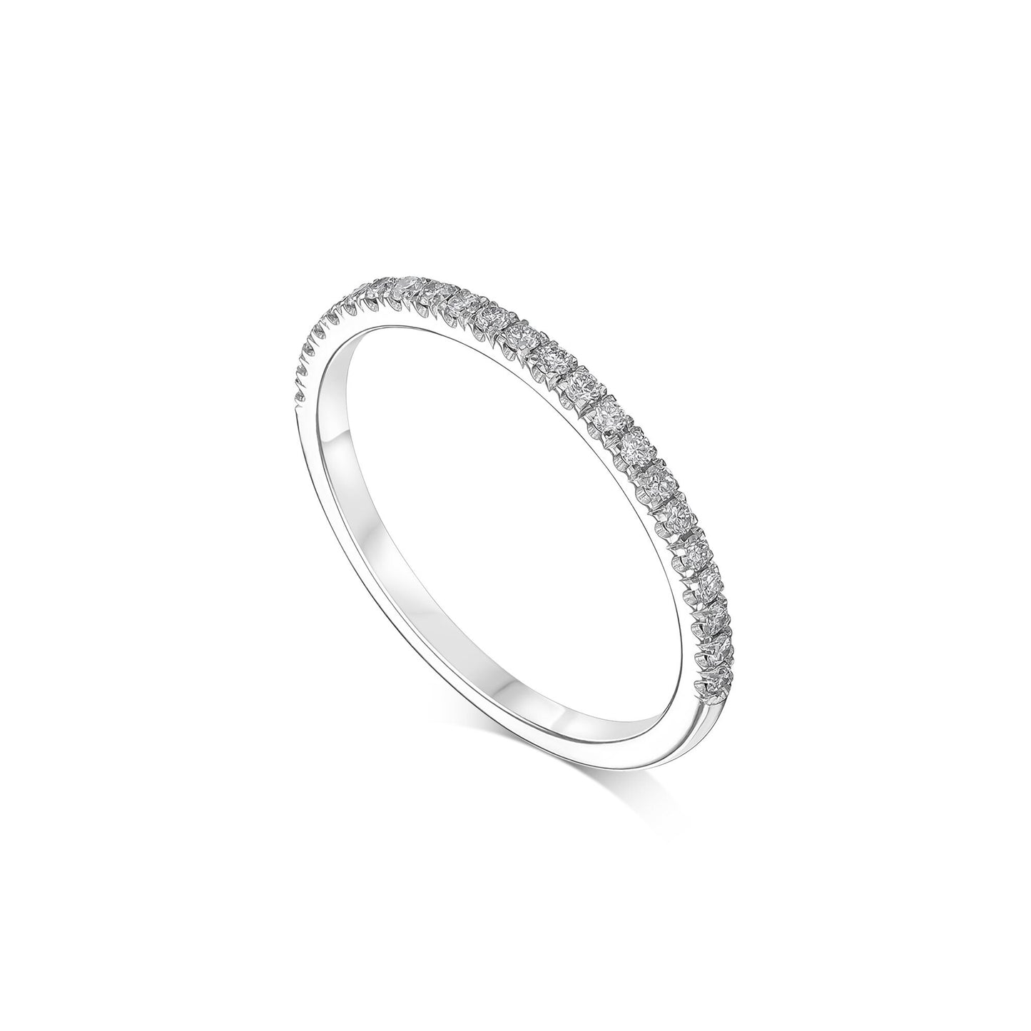 Handcrafted 18k Gold Wedding Band and Pave Diamond Eternity Wedding Band