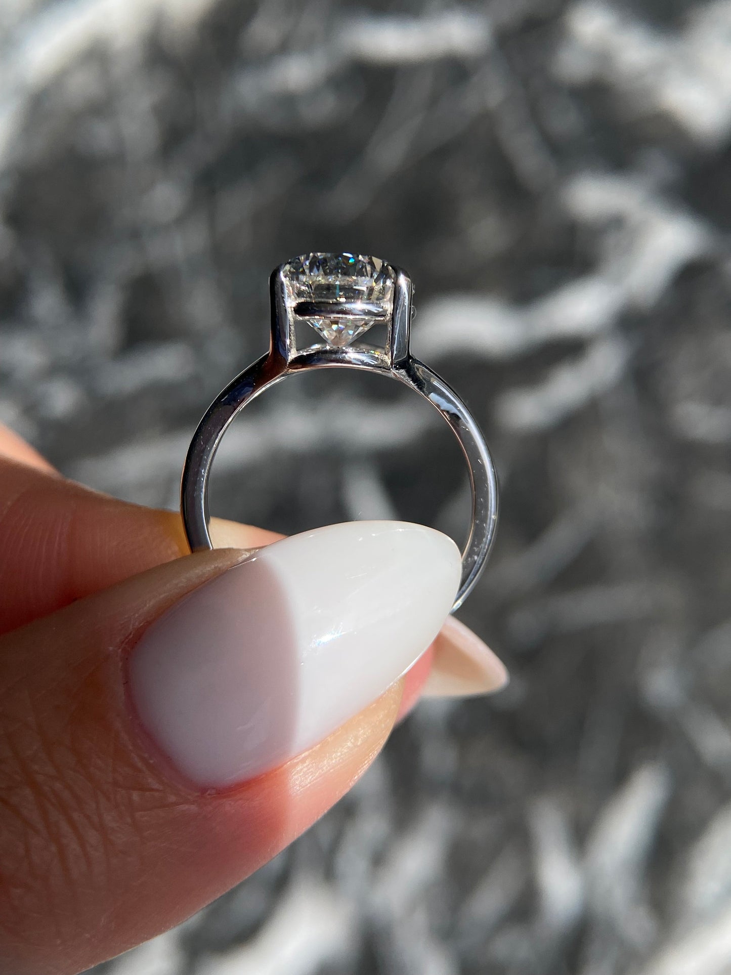 Pear Cut 3 Carat F Color VS1 Clarity IGI Certified Lab Grown Diamond Solitaire Split Shank Engagement Ring 14k Gold 3 Prongs