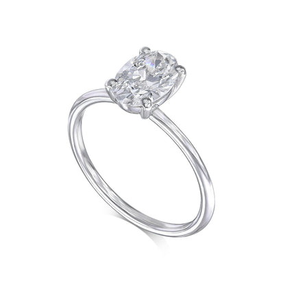 Oval 1 Carat E Color VVS2 Clarity IGI Certified Lab Grown Diamond Solitaire Engagement Ring