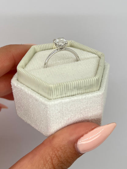 Oval 1 Carat E Color VVS2 Clarity IGI Certified Lab Grown Diamond Solitaire Engagement Ring