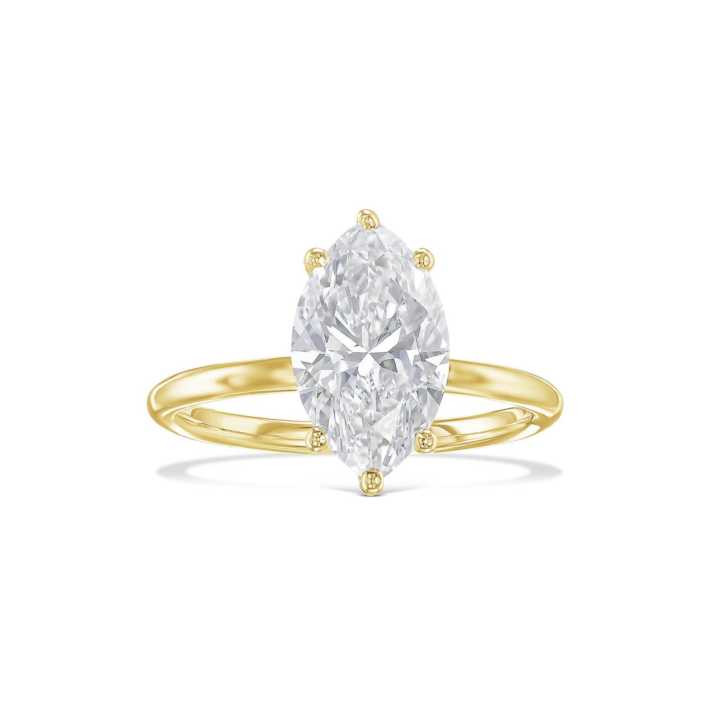 Marquise 3 Carat F Color VS1 Clarity IGI Certified Lab Grown Diamond Handmade Solitaire Solid Gold Engagement Ring