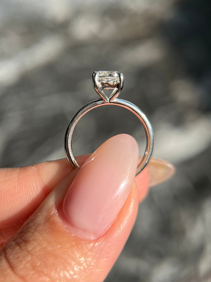 Cushion Cut 1 Carat IGI Certified E Color VVS2 Clarity Lab Grown Diamond Solitaire Engagement Ring