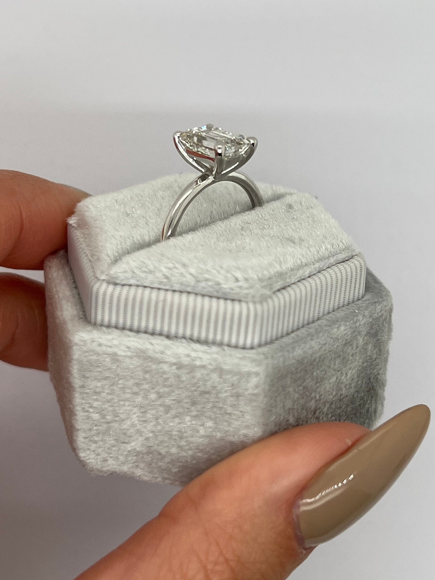 Emerald Cut 1.5 carat F Color VVS2 Clarity IGI Certified Lab Grown Diamond Solitaire Engagement Ring