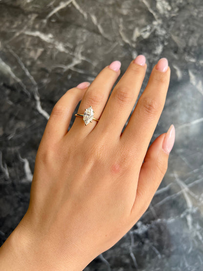 Marquise Cut 2 Carat F Color VS1 Clarity IGI Certified Lab Grown Diamond Solitaire Engagement Ring - 6 prongs