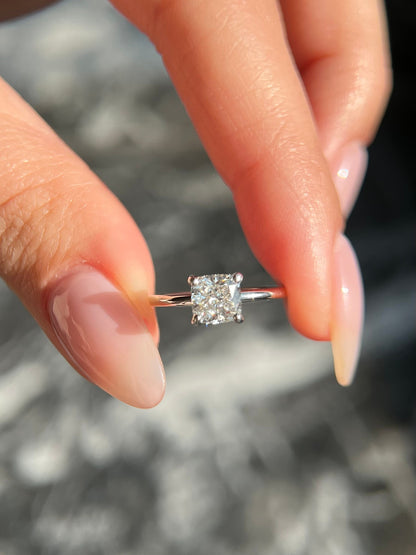 Cushion Cut 1 Carat IGI Certified E Color VVS2 Clarity Lab Grown Diamond Solitaire Engagement Ring