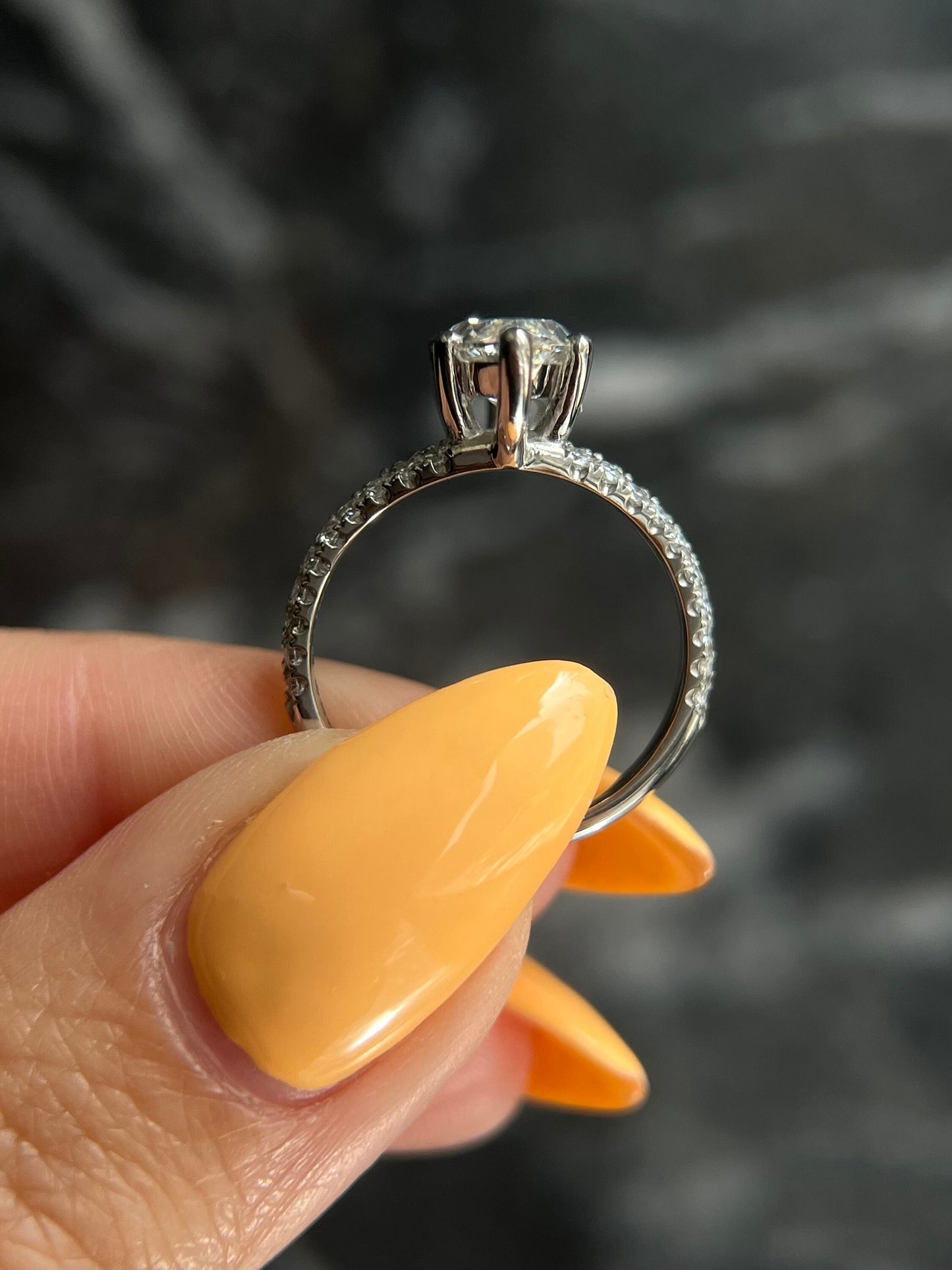 Marquise Cut 2.3 carat IGI Certified F Color VVS2 Clarity Lab Grown Diamond Split Shank Engagement Ring