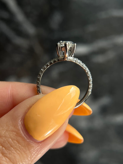 Marquise Cut 2.3 carat IGI Certified F Color VVS2 Clarity Lab Grown Diamond Split Shank Engagement Ring