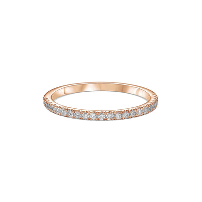 Handcrafted 18k Gold Wedding Band and Pave Diamond Eternity Wedding Band