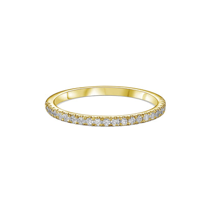 Handcrafted 18k Gold Wedding Band and Pave Diamond Eternity Wedding Band