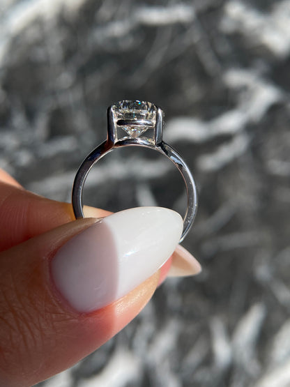 Pear Cut 3 Carat F Color VS1 Clarity IGI Certified Lab Grown Diamond Solitaire Split Shank Engagement Ring 14k Gold 3 Prongs