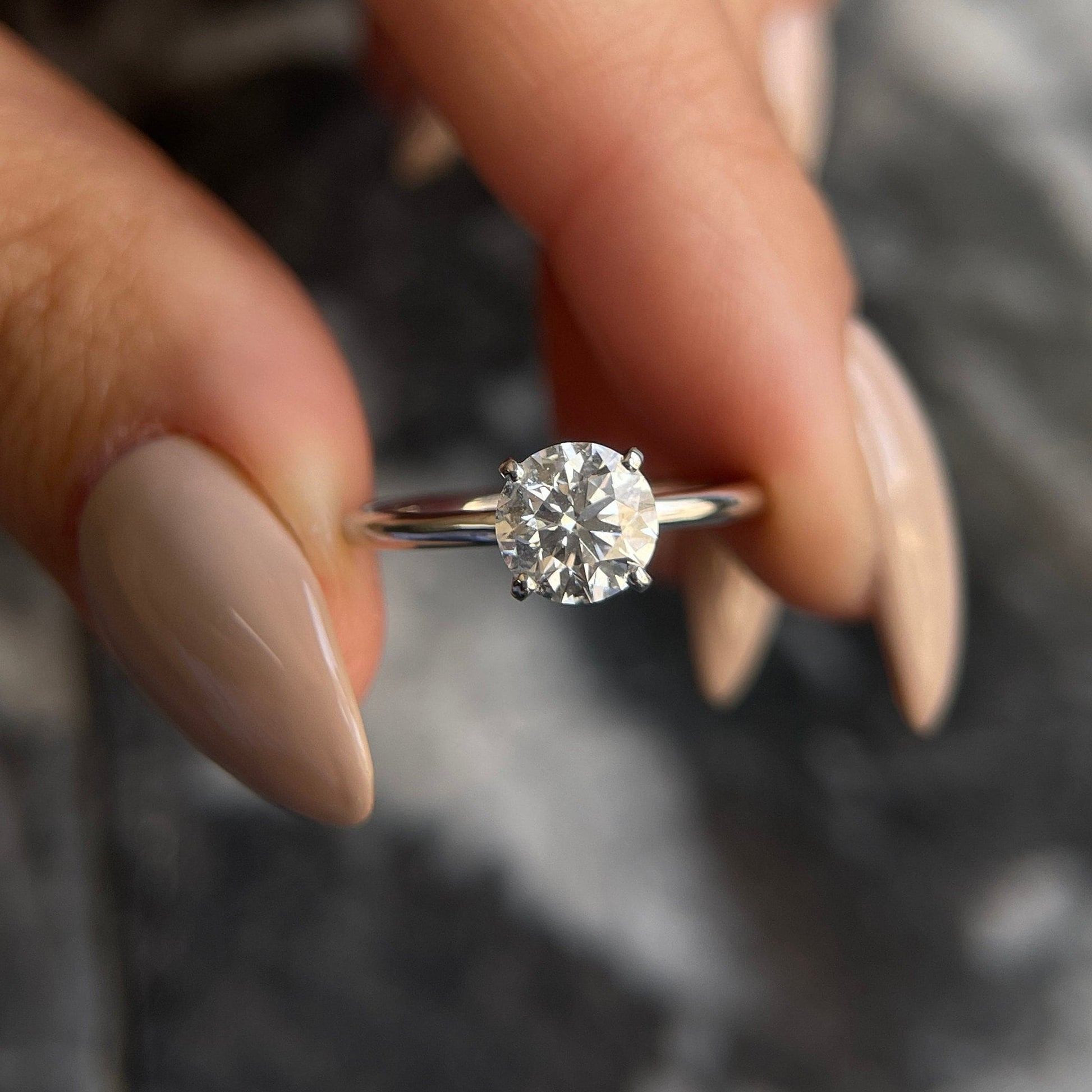 Rare INTERNALLY FLAWLESS D Color IGI Certified Round Cut Carat Lab Grown Diamond Solitaire Engagement Ring 14k Gold Prongs